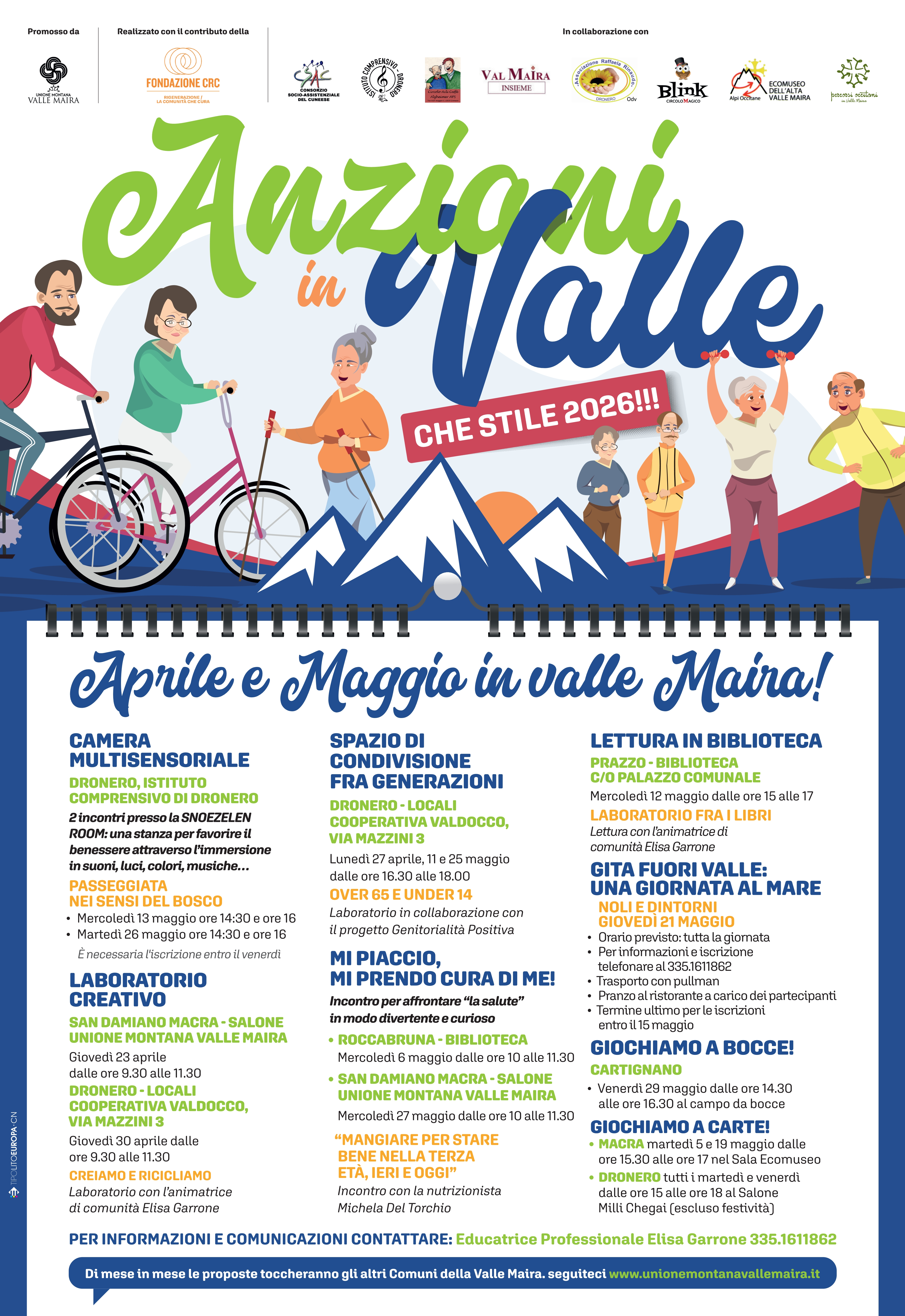 Aprile e Maggio in Valle Maira – Anziani in Valle 2026